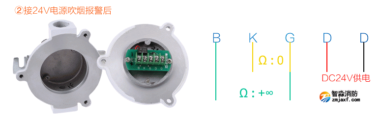 ZT-FBGY-2接24V電源吹煙報警后
